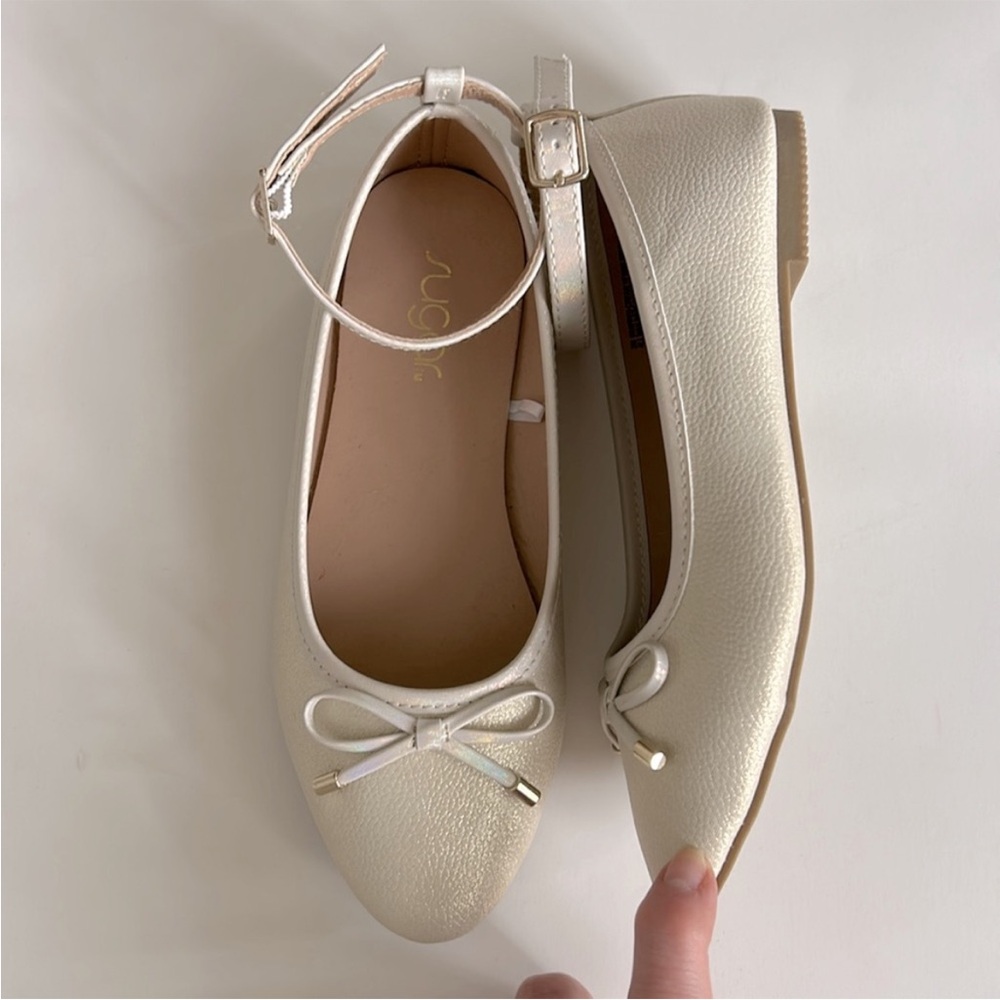 Girls Ballet Flats with Ankle Strap & Buckle - Picture 5 of 7